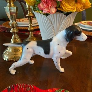 Vintage Ceramic Dog Figurine Hunting Dog Pointer 8” Wide
